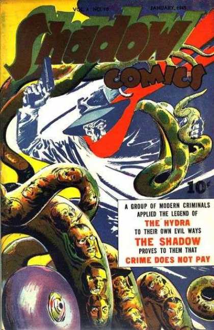 Shadow Comics 46 - The Hydra - Modern Criminals - Red Scarf - Gun - Snakes