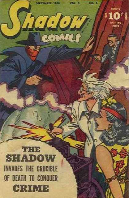 Shadow Comics 66 - Lady - Guns - Smoke - Rocks - Headband
