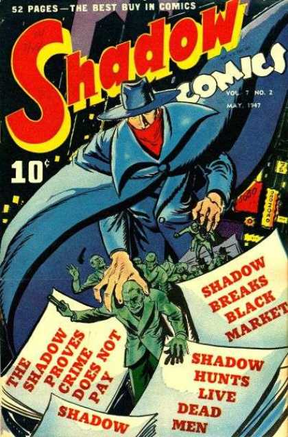 Shadow Comics 74 - Shadow Breaks Black Market - Comics - 10 Cents - Crime Does Not Pay - Shadow Hunts Live Dead Men