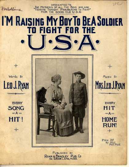 Sheet Music - I'm raising my boy to be a soldier to fight for the U.S.A.