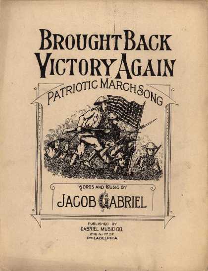 Sheet Music - Brought back victory again; Patriotic march song