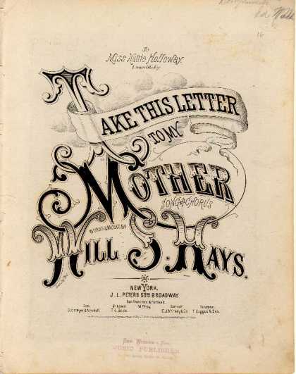 Sheet Music - Take this letter to my mother