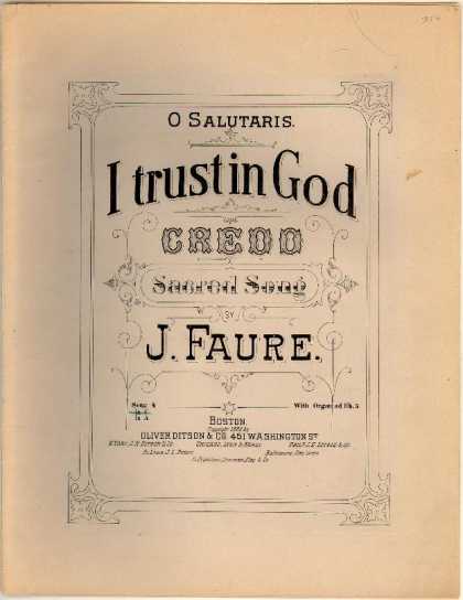 Sheet Music - I trust in God; Credo; O salutaris; O salutaris hostia