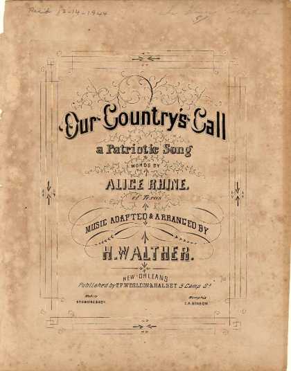 Sheet Music - Our country's call; A patriotic song