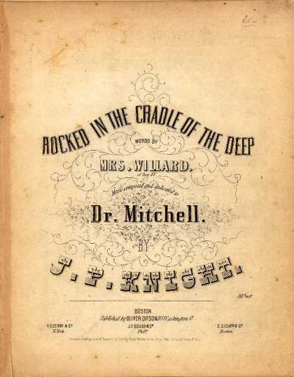 Sheet Music - Rocked in the cradle of the deep; Rock'd in the cradle of the deep