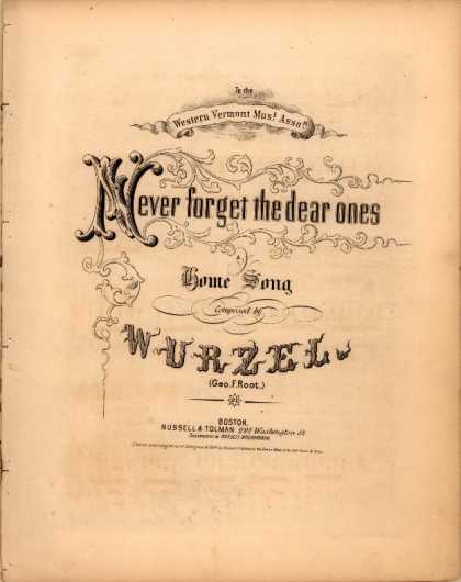 Sheet Music - Never forget the dear ones; Home song
