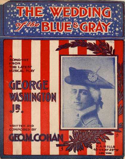 Sheet Music - The wedding of the Blue and the Gray; George Washington Jr.