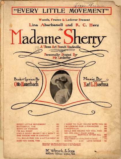 Sheet Music - Every little movement; Madame Sherry