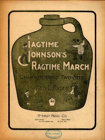 Sheet Music - Jagtime Johnson's ragtime march; Characteristic two-step