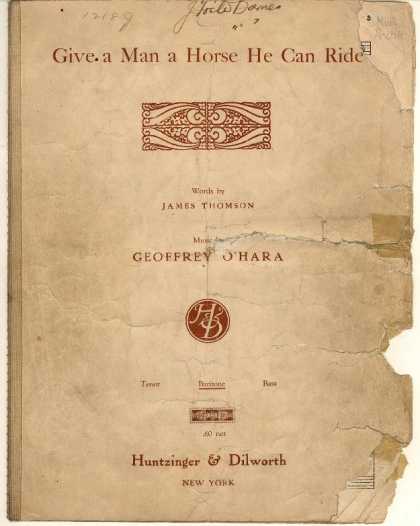 Sheet Music - Give a man a horse he can ride