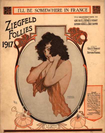 Sheet Music - I'll be somewhere in France; Ziegfeld follies 1917
