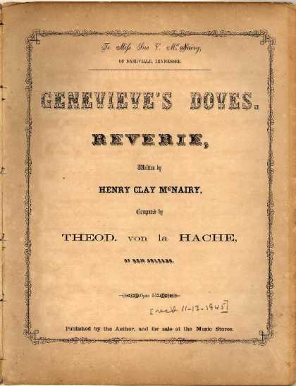 Sheet Music - Genevieve's doves: Reverie
