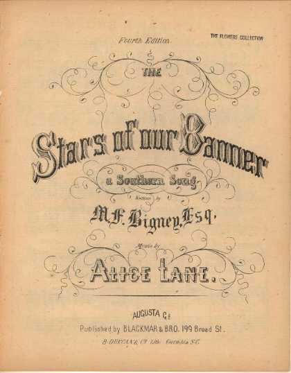 Sheet Music - The stafs of our banner; Southern song