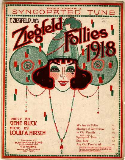 Sheet Music - When I hear a syncopated tune; Ziegfeld follies 1918