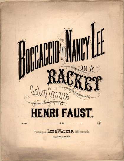 Sheet Music - Boccaccio and Nancy Lee on a racket; Galop unique