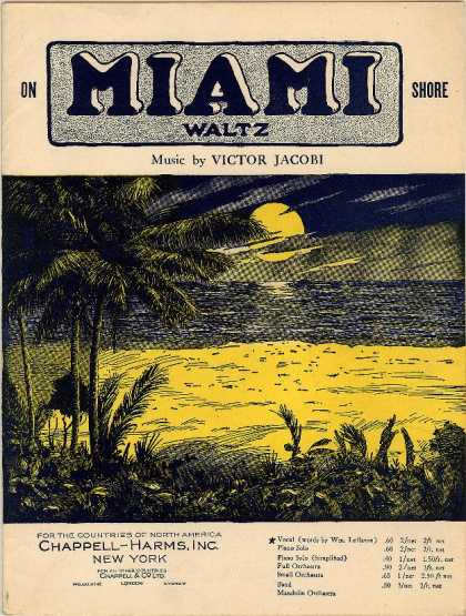 Sheet Music - On Miami shore waltz; Golden sands of Miami