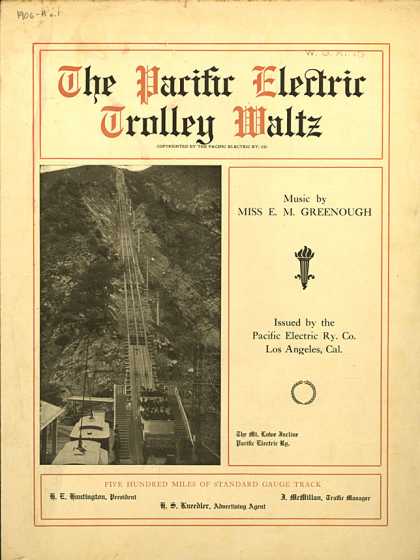 Sheet Music - The Pacific Electric Trolley waltz