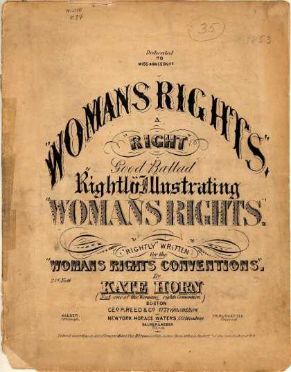 Sheet Music - Womans right; A right good ballad rightly illustrating womans rights