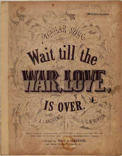 Sheet Music - Wait 'till the war, love, is over; Popular song