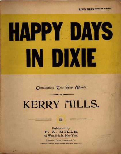 Sheet Music - Happy days in Dixie