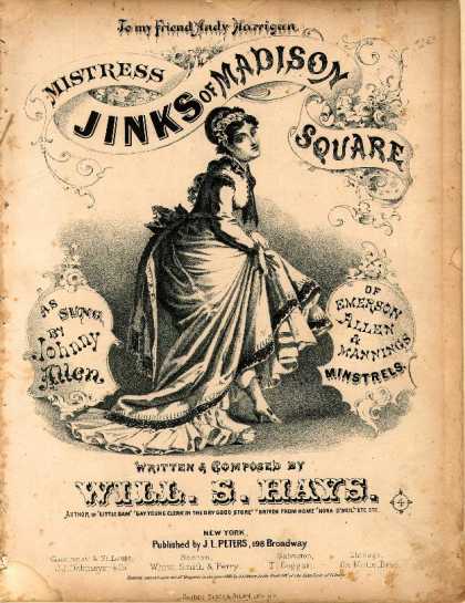 Sheet Music - Mistress Jinks of Madison Square; Misstress Jinks, wife of Capt. Jinks