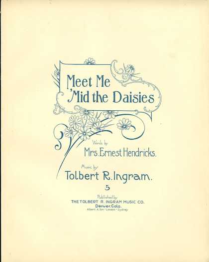 Sheet Music - Meet me 'mid the daisies