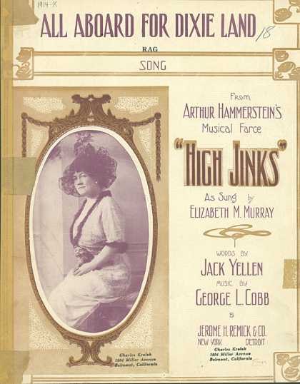 Sheet Music - All aboard for Dixie land
