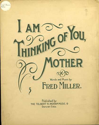 Sheet Music - I am thinking of you, Mother