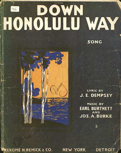 Sheet Music - Down Honolulu way