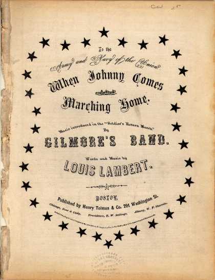 Sheet Music - When Johnny comes marching home; Soldier's Return March