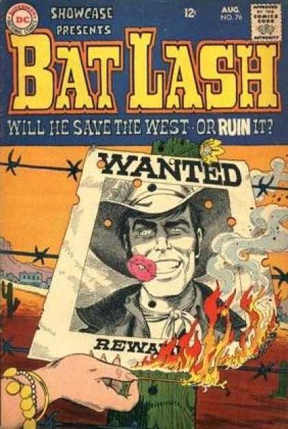 Showcase 76 - Poster - Wanted - Cowboy - Barbwire - Fire - Nick Cardy