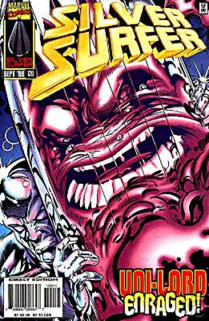 Silver Surfer (1987) 120 - Marvel Comics - Uni-lord Enraged - Red Creature - Reflection - Holding Surfboard