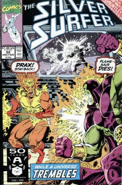 Silver Surfer (1987) 52 - Flame Hair Dies - Drax Stay Back - 50 Years - While A Universe Trembles - Gauntlet Crossover - Ron Lim