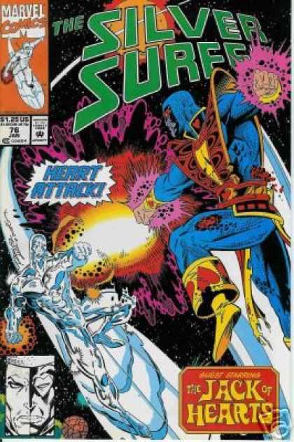 Silver Surfer (1987) 76 - Ice Man - Ice Slide - Purple Waves - Shock Waves - Red Hearts - Ron Lim, Terry Austin