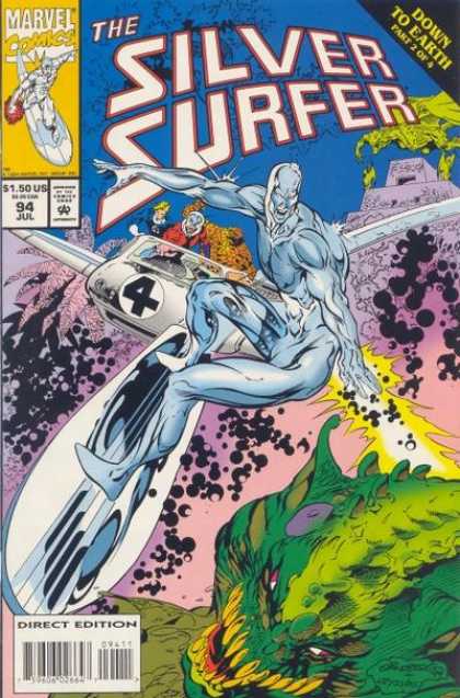 Silver Surfer (1987) 94 - The Silver Surfer - Down To Earth Part 2 Of 4 - Surfboard - Marvel Comics - Direct Edition