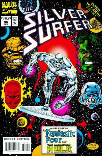 Silver Surfer (1987) 96 - Silver Surfer - Fantastic Four - Incredible Hulk - The Thing - Superhero - Michael Bair