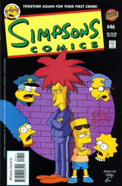 Simpsons Comics 46 - Bongo - Approved By The Comics Code Authority - Comic Central - Together Again For Their First Crime - Spectacle