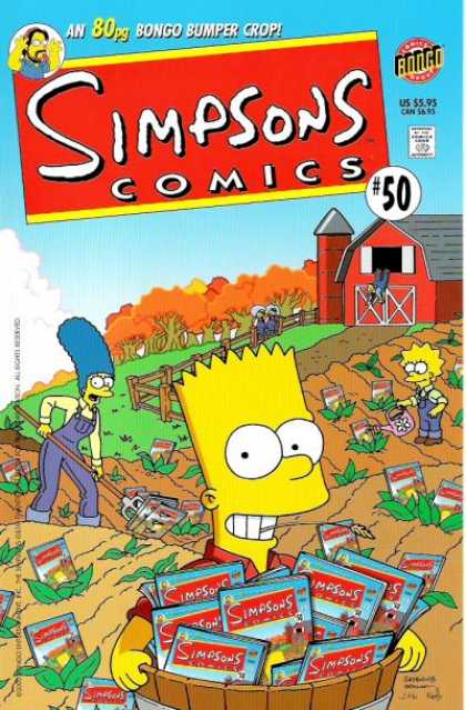 Simpsons Comics 50 - Barn - Garden - Plants - Farm - Watering - Matt Groening