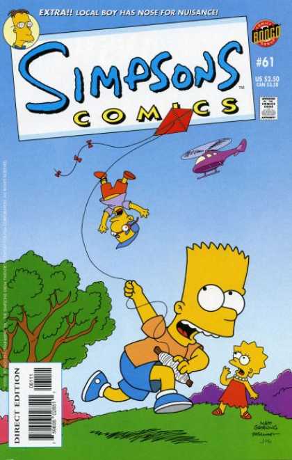 Simpsons Comics 61 - Extra Local Boy Has Nose For Nuisance - Helicopter - Kite - Park - Grass