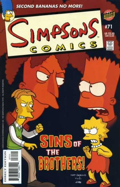 Simpsons Comics 71 - Marge - Sideshow Bob - Bart - Bongo - Second Bananas