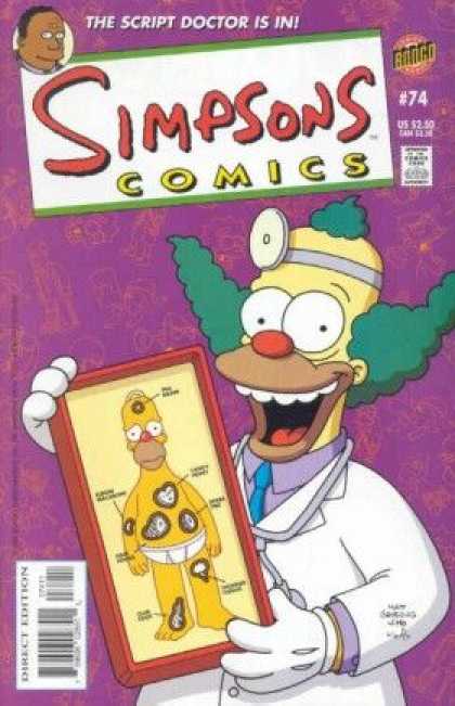 Simpsons Comics 74 - Krusty - Operation Game - Homer - Doctor - Food
