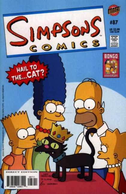 Simpsons Comics 87 - Bart - Homer - Crown - Cat - Table