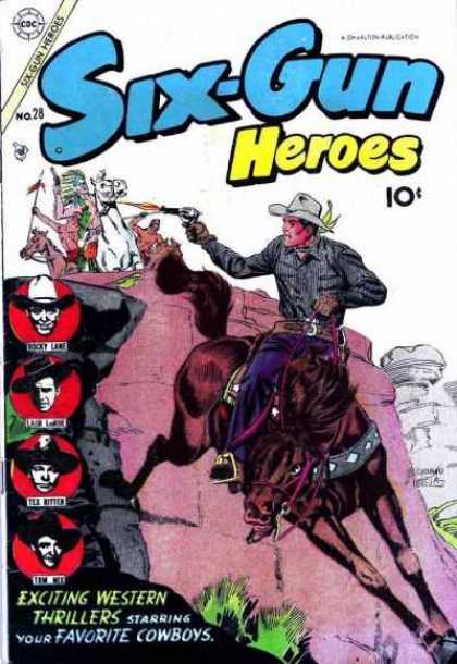 Six-Gun Heroes 28 - Spear - Indians - Horse - Revolver - Cowboys