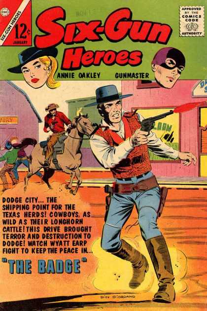 Six-Gun Heroes 72 - Comics Code Authority - 12 Cents - Annie Oakley - Gunmaster - Cowboy Hat
