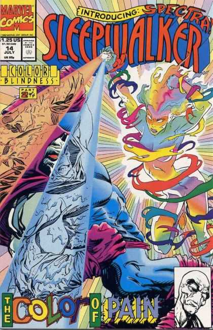 The Color Of Pain - Spectra - Woman With Mulit-colored Flames - Gray-skinned Man In Purple Hood - Diamond - Bret Blevins Sleepwalker 14 - The Color Of Pain - Spectra - Woman With Mulit-colored Flames - Gray-skinned Man In Purple Hood - Diamond - Bret Blevins