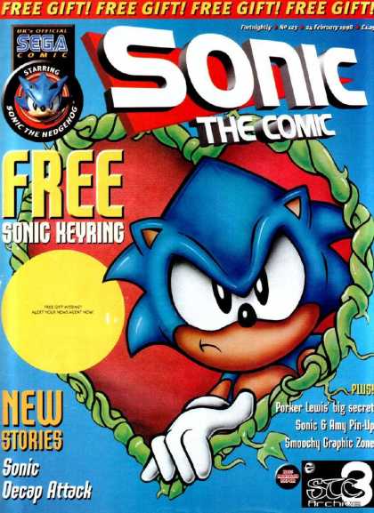 Sonic the Comic 123 - Free Keyring - Free Gift - New Stories - Porker Lewis - Amy