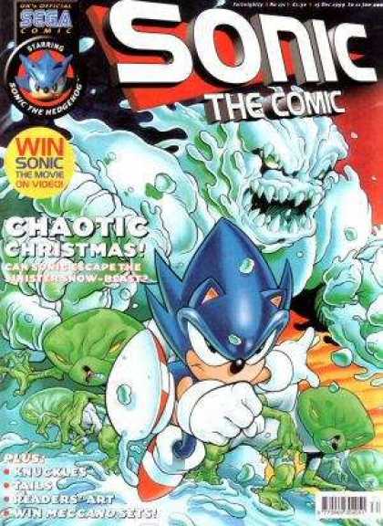 Sonic the Comic 171 - Sega - Chaotic Christmas - Snow Creature - Knuckles - Tails
