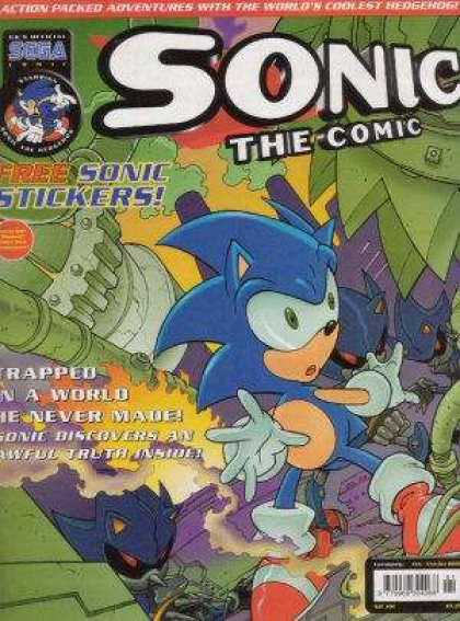 Sonic the Comic 191 - Free Stickers - Blue - Hedgehog - Mechanics - Adventure