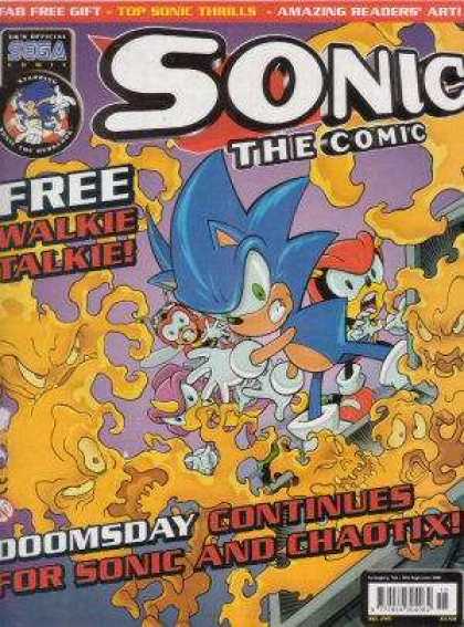 Sonic the Comic 215 - Walkie Talkie - Free Gift - Amazing Readers - Doomsday Continues - Sega