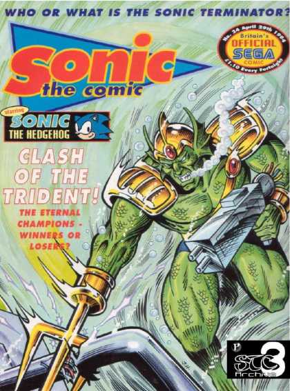 Sonic the Comic 24 - Hedgehog - Sega - Terminator - Clash Of The Trident - Eternal Champions